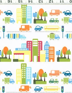 City Streets in White by Jamie Wood from Clothworks - Fat Quarter