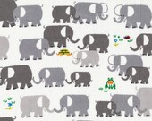 Elephants from Happy Drawing - Cloud9 Organic fabrics  - Half Yard