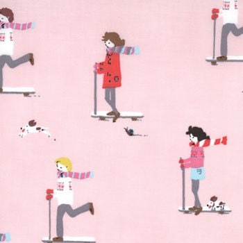 Sherbet Pips Scooters In Pink Lemonade for Moda - Fat Quarter