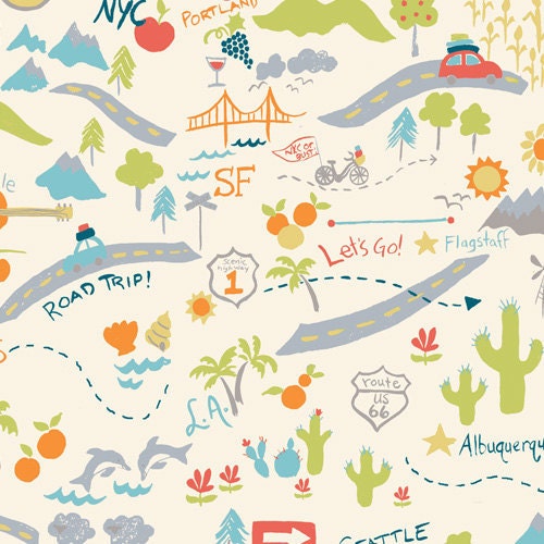 Mapped from Next Stop by Monaluna for Birch Fabrics- Half Yard