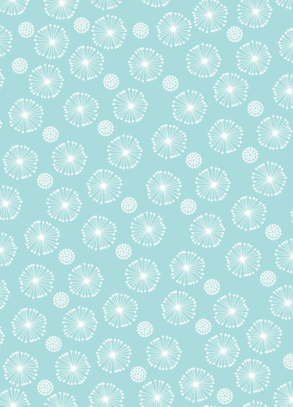 Flying Free Dandelion in Aqua from Anthology - Half Yard