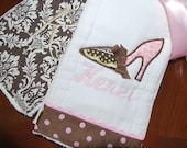 Personalized Training Heels Burp Cloth Set For the Shoe Lovin Mommy