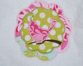 Personalized Girly Bird Applique Ruffle Tee, Onesie or Tank Top