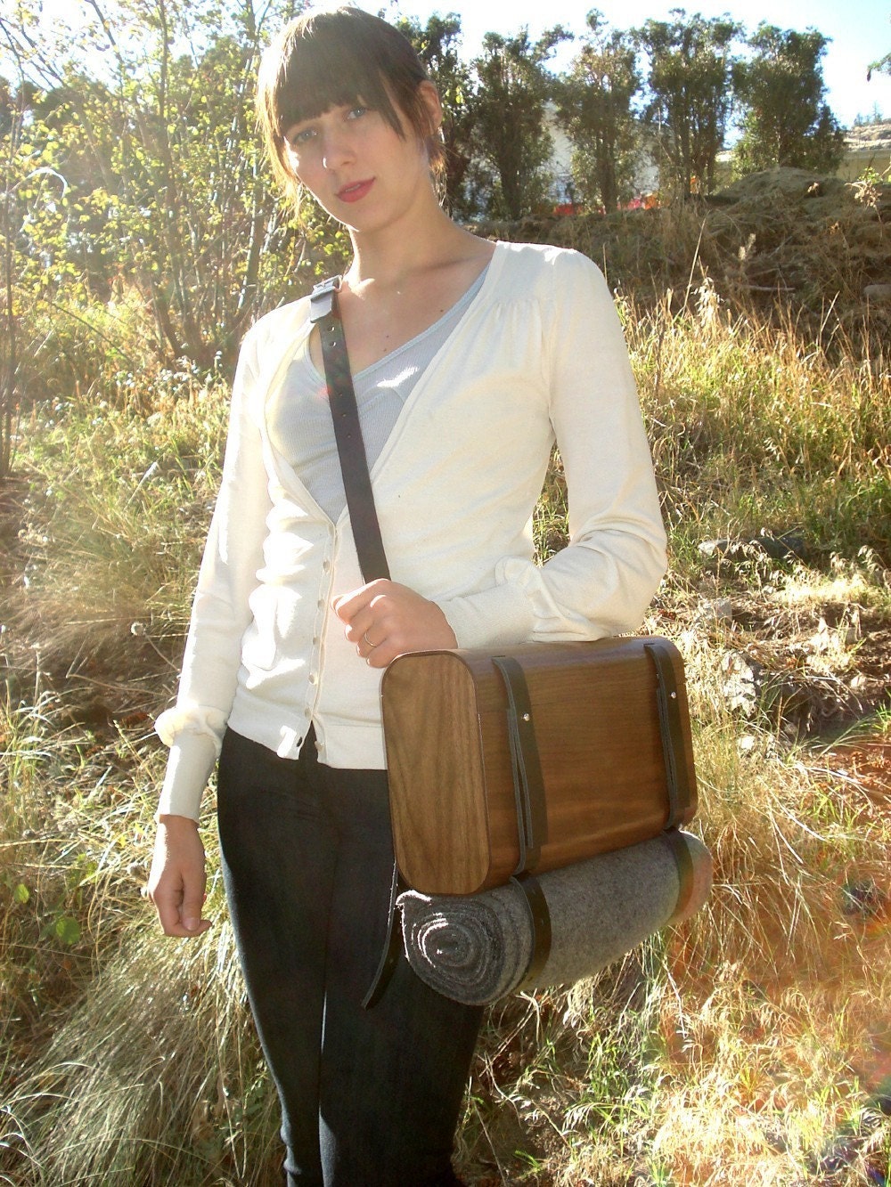 Bent Walnut Picnic Wine Tote