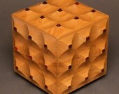 Cherry and Cocobolo Decorative Wooden Box, Hidden Compartment