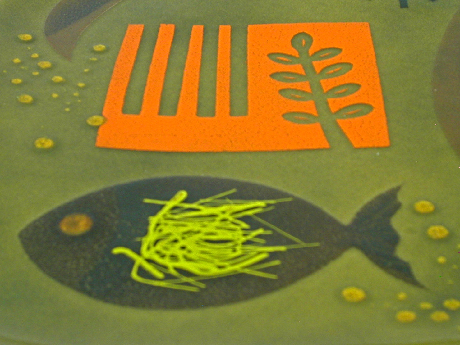 Large Square Enamel on Copper Plate by MIGUEL PINEDA