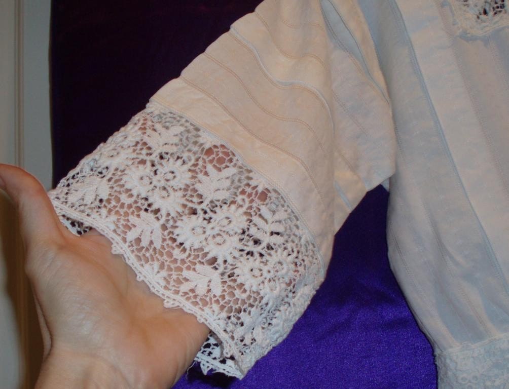 Authentic Antique Vintage Extraordinary Handmade Edwardian White Lawn Tea Dress c.1910