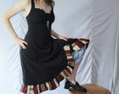 Black Strapped and Rainbow Rimmed Dress small-medium