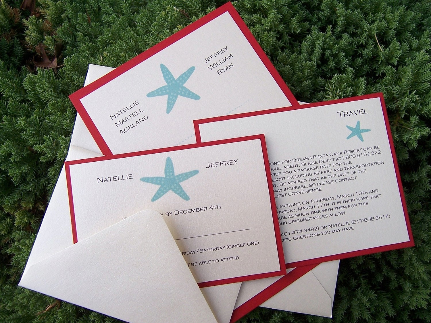 Beach wedding invitation, Starfish wedding invitation, destination wedding invitation, tropical invitation, modern invitation
