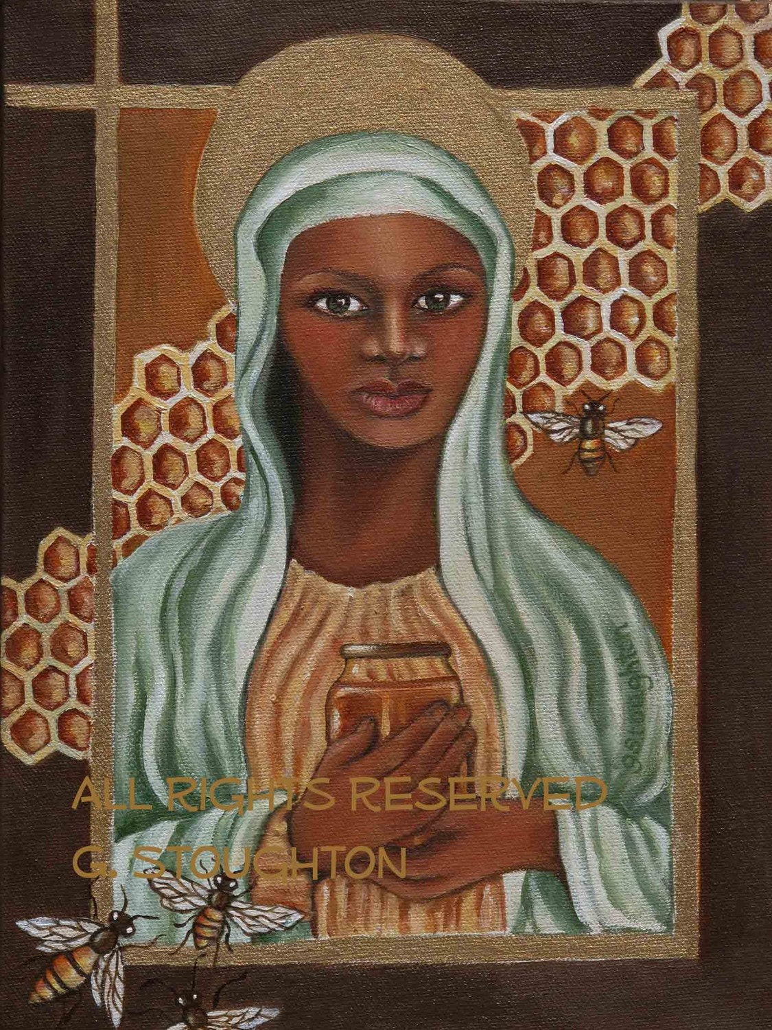 Black Madonna from the "Secret Life of Bees" 9x12 print from original oil painting