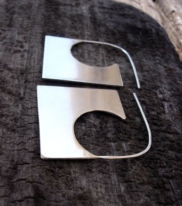 Square Meets Circle Earrings (Silver)