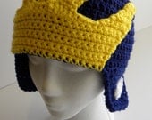 CROCHET PATTERN Michigan Wolverines Helmet Hat w/permission to sell finished items