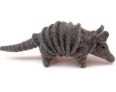 waldorf toy, wool felt, small stuffed toy, armadillo