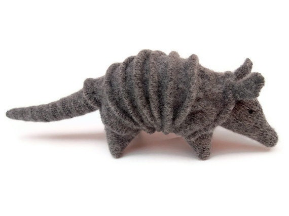 waldorf toy, wool felt, small stuffed toy, armadillo
