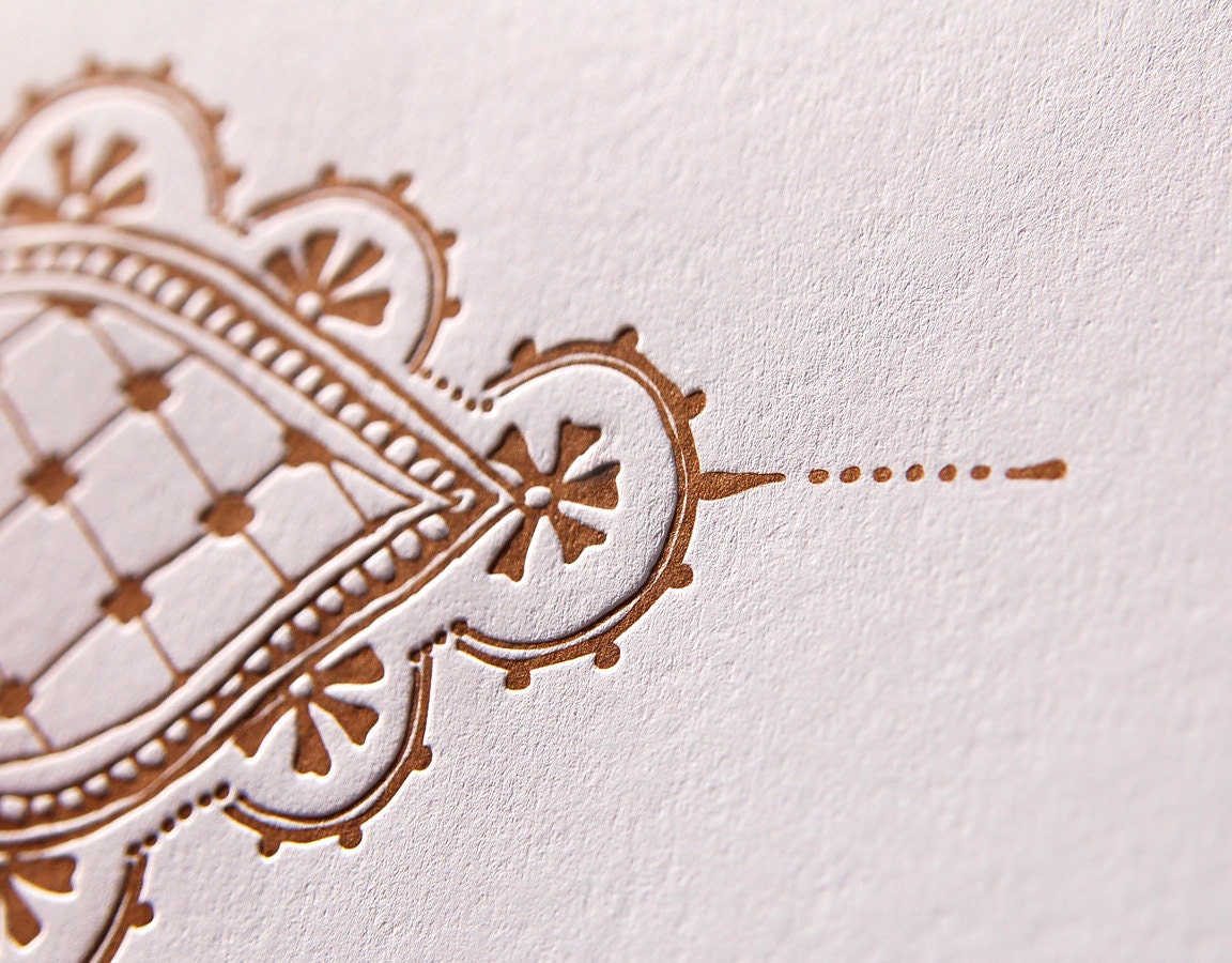 Henna No. 1 Letterpress Card, single