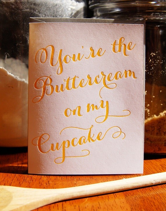Buttercream on my Cupcake - Letterpress card