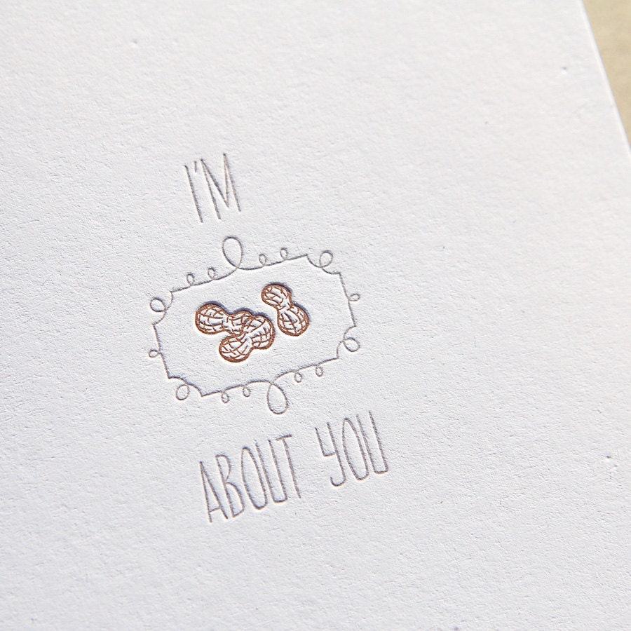 I'm Nuts About You - Letterpress card