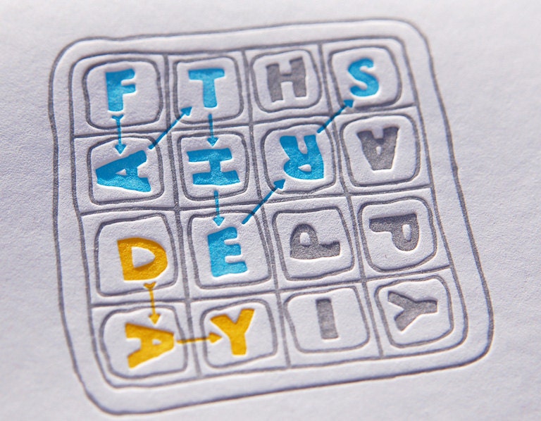 Letterpress Father's Day Card, Word Lover