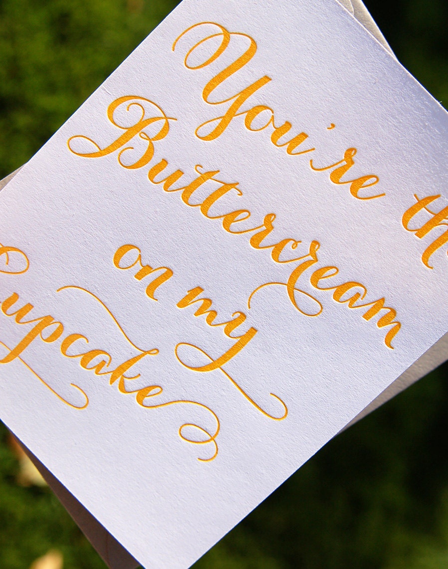 Buttercream on my Cupcake - Letterpress card