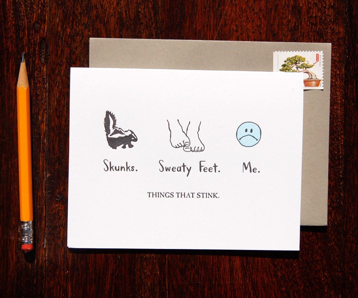 Sorry: I Stink- Letterpress card