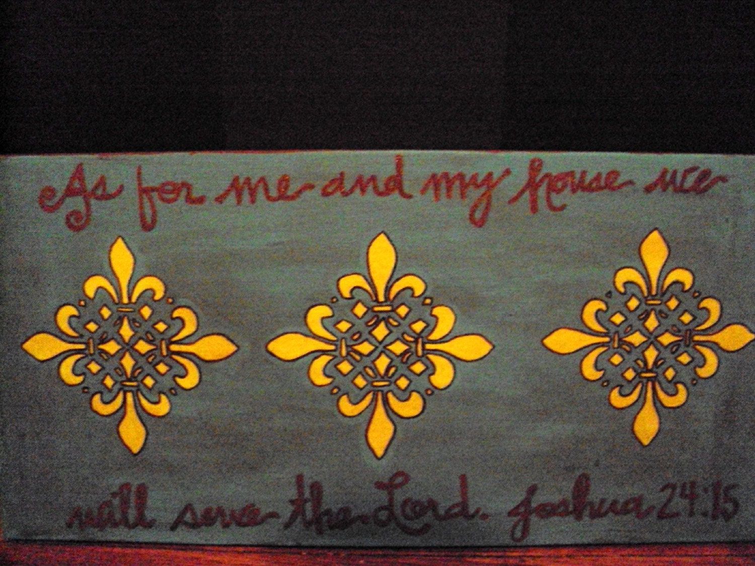 Hand Painted As for me and My House Rectangle Scripture Canvas
