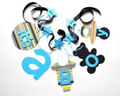 It's a boy baby shower banner decorations with blue black orange and green by ParkersPrints on Etsy Il_170x135