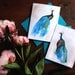 30% Off SALE - Peacock Cards - Stationery Set of 8 Folded Cards - Watercolor Birds - Gift for Her
