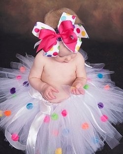 Polka Dot Birthday Party Tutu size 6-12 months  OTHER SIZES AVAILABLE UPON REQUEST