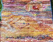 MarveLes MONTANA LEGACY Original Art Quilt in Gold Rust Blue Green Multi