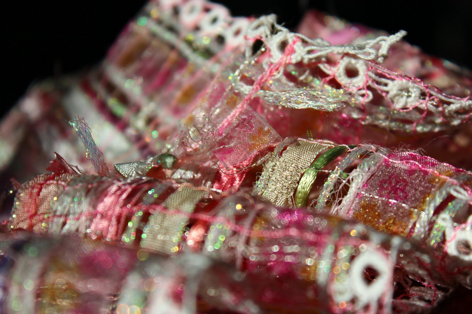 MarveLes HOLIDAY Valentine FIBER SCARF on Sale pink white silver glitter sparkle Valentine Christmas