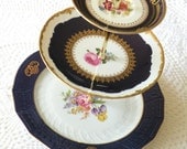 Alice Finds a Cobalt Room Vintage Tiered China Stand for Cupcakes, Weddings, or Afternoon Tea