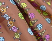 Sale - Candy Spoonflower Cotton Fabric - Fat Quarter - Brown Candy Treats