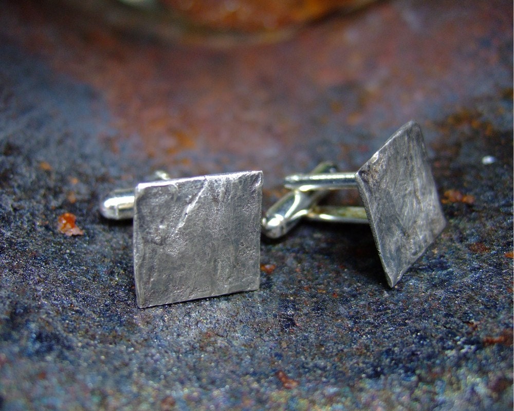 Marble, fine silver cufflinks