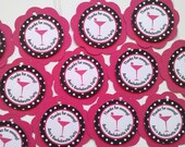BACHELORETTE Party Favor Tags - Bachelorette Party Decorations in Hot Pink & Black Polka Dot Martini Theme