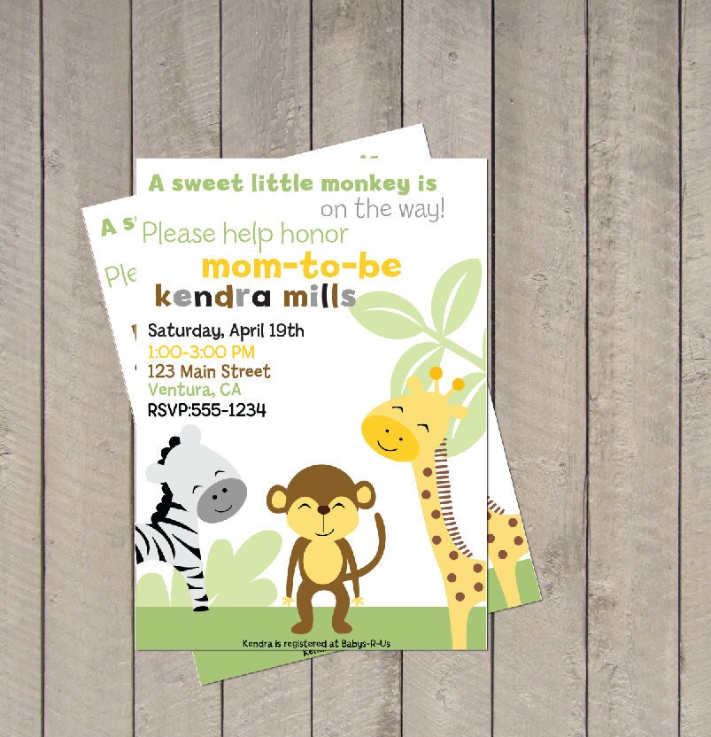 King of the Jungle Baby Shower Invitation - Safari Theme Invite - Digital Printable Invite - King of the Jungle Invitation Il_170x135