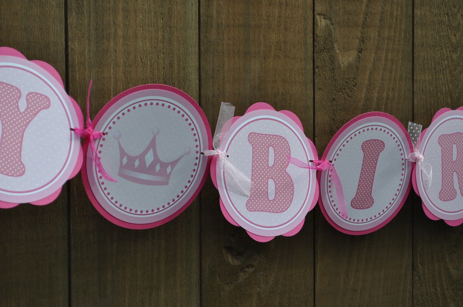 Princess Pretty Pink Themed HAPPY BIRTHDAY BANNER to Match Any Party