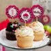 Cupcake Pink and Zebra - I AM 1 Mini Banner - Happy First Birthday Party Decorations Sign