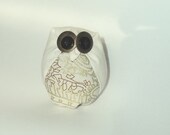 Hootie, steampunky owl, soft and squishy with a little sparkle