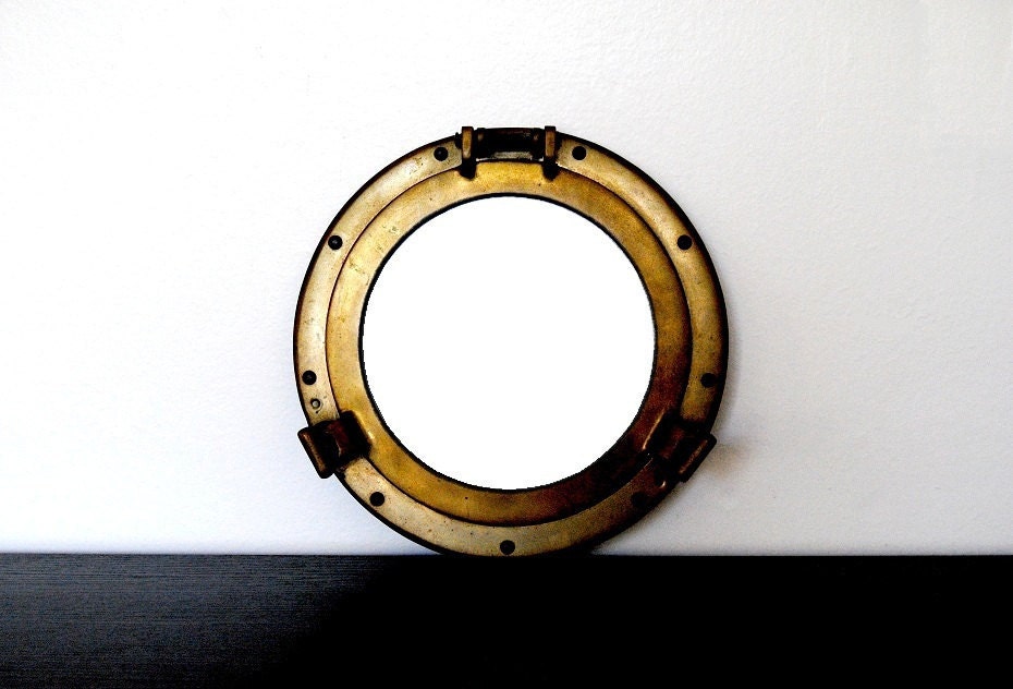 Round Brass Porthole Mirror