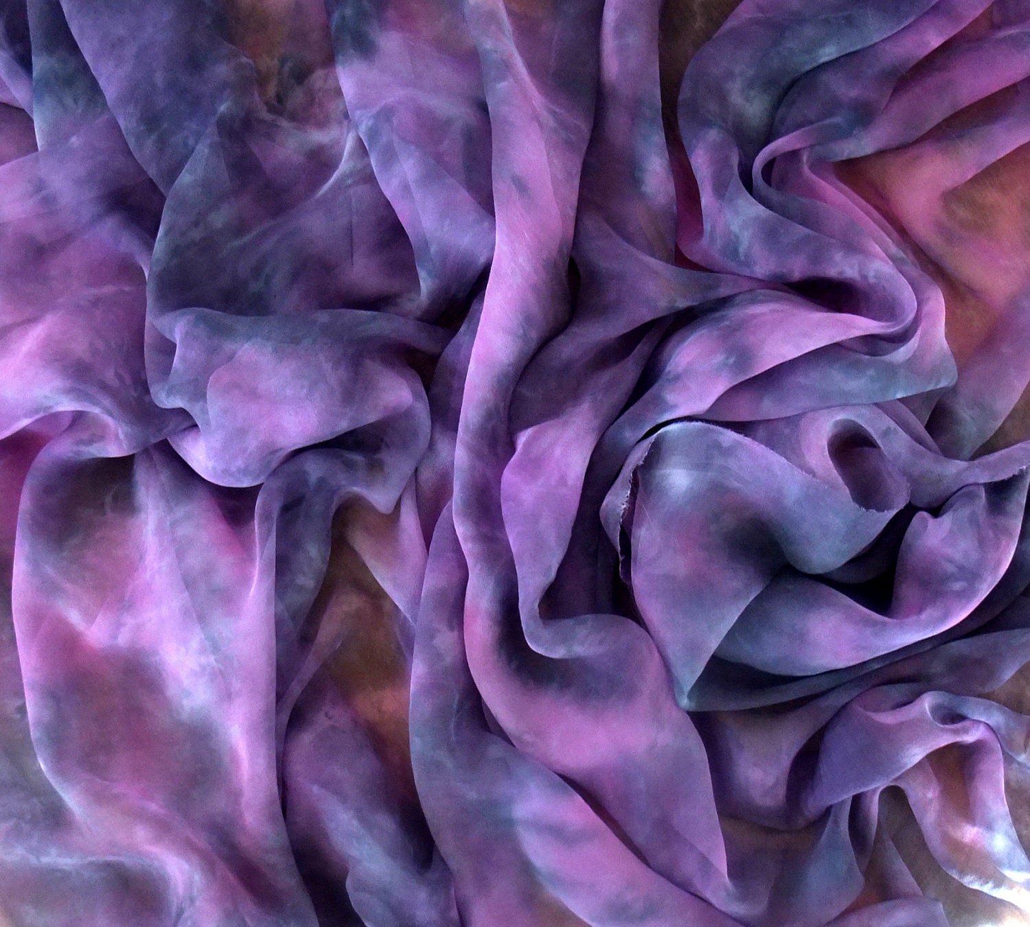 Black Current Sorbet Hand Dyed Silk Gauze Scarf Blank extra long