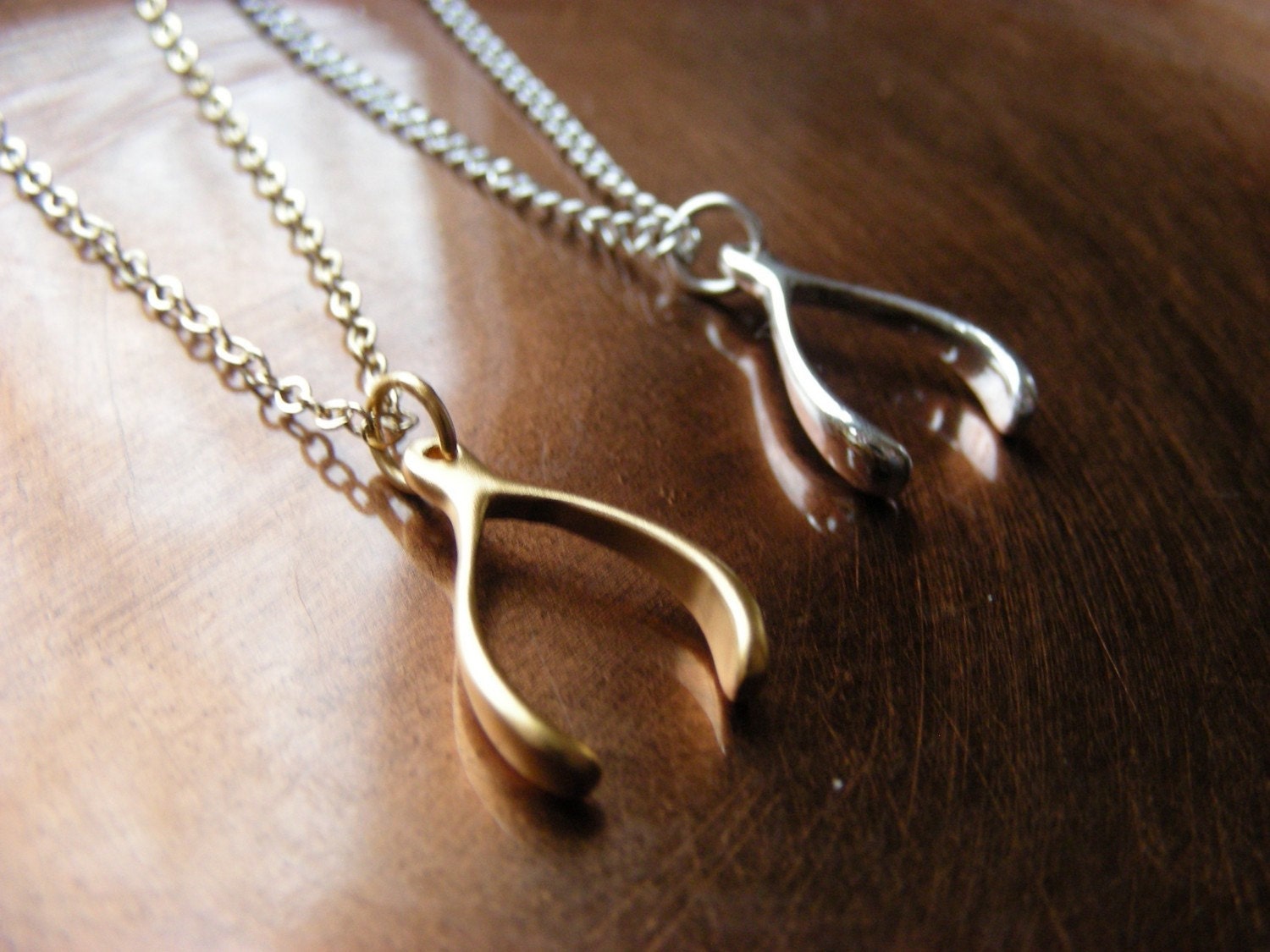 Vermeil Wishbone Necklace with 14kt Gold Filled Chain