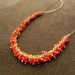 Red Glass Vermeil and Gold Filled Cluster Necklace 14kt