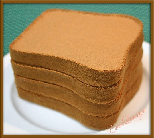 Wool Felt Bread Play Food - Waldorf Inspired Heirloom Quality Wool Felt Play Food Accessory for Imaginative Play