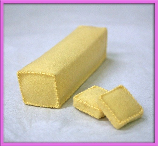 Wool Felt Play Food - Butter - Waldorf Inspired Play Kitchen Accessory for Imaginative Play