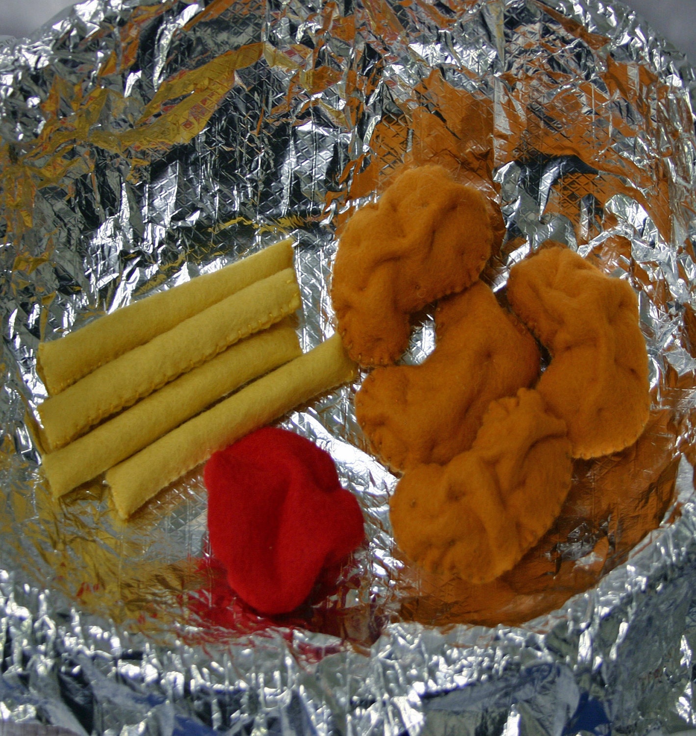 Wool Felt Play Food - Chicken Nuggets and French Fries