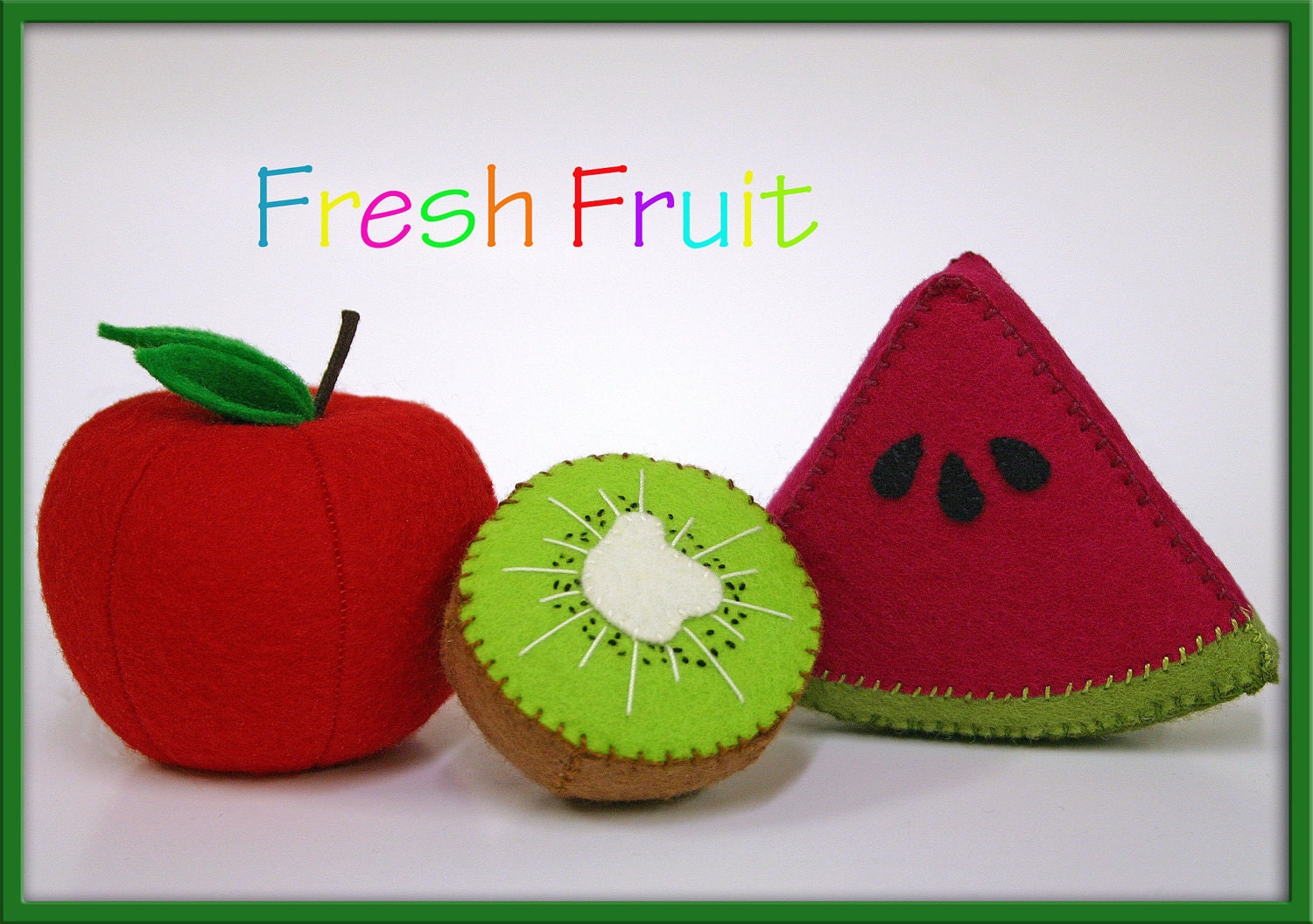Wool Felt Play Food - Kiwi Fruit - Waldorf Inspired Pretend Kitchen or Market Accessory for Imaginative Play