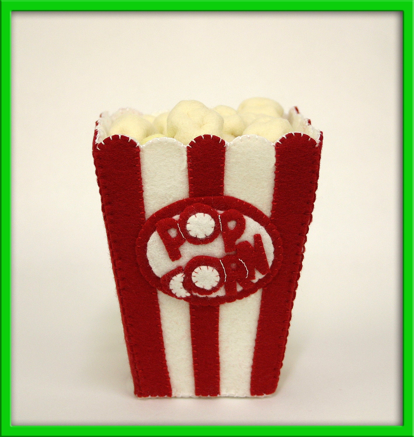 Handmade Felt Play Food - Movie Time Popcorn for Imaginative Play