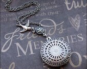 Silver Scent Locket Necklace- Enchanted Lattice - Jewelry by TheEnchantedLocket - UNIQUE Wedding Anniversary Birthday Wife Gift