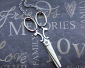 Silver Scissor Pendant Necklace - Enchanted Sheers - By TheEnchantedLocket