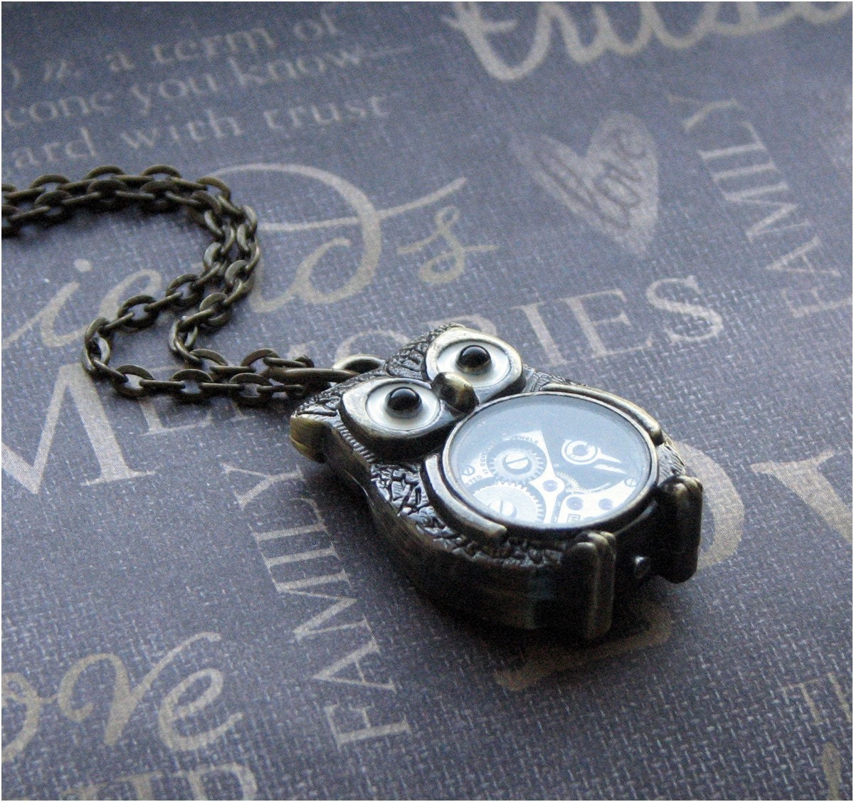 Steampunk Owl Necklace - Enchanted Steampunk Owl Bot - Jewelry by TheEnchantedLocket - STEAMPUNK Teacher Best Friend Birthday Present